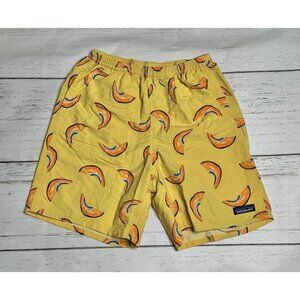Size XS - Patagonia Baggies Shorts Cantalope Pattern Yellow Nylon Hiking
